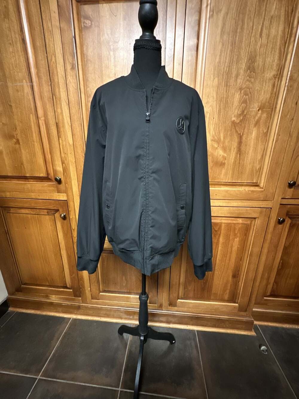 Psycho Bunny Black Bomber Jacket Size L